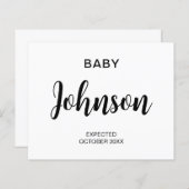 Aankondiging zwangerschap in de begroting (Voorkant / Achterkant)