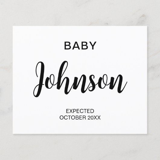 Aankondiging zwangerschap in de begroting (Voorkant)