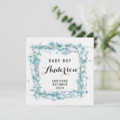 Aankondiging Zwangerschap - Jongen Blauwe Bloemen (Staand voorkant)