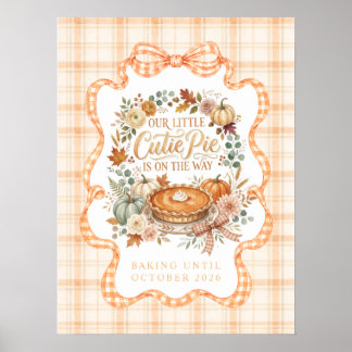 Aankondiging zwangerschap met Cutie Pie Pumpkin Pi Poster