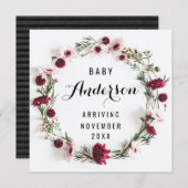 Aankondiging Zwangerschap - Rode Bloemenkrans (Voorkant / Achterkant)