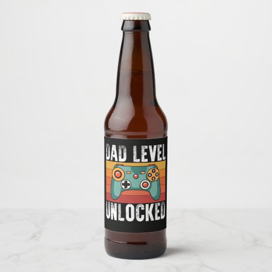 Aankondiging Zwangerschap Vader Niveau Ontgrendeld Bier Etiket (Voorkant)