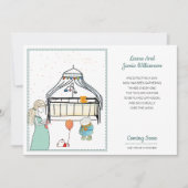 Aankondiging zwangerschap waterverf baby jongen (Voorkant)