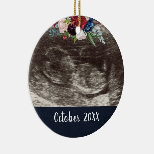 Aankondiging zwangerschap | Zwangerschapsfoto onth Keramisch Ornament (Rechts)