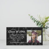 Aankondiging zwart Afstuderen/bedankt (Staand voorkant)