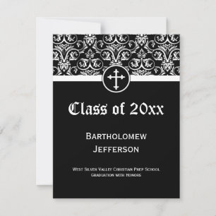 Aankondiging zwart dwars Christelijk Afstuderen