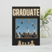 Aankondiging zwart en goudAfstuderen (Staand voorkant)