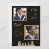 Aankondiging zwart en goudAfstuderen (Achterkant)