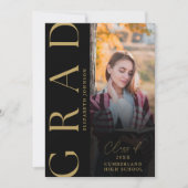 Aankondiging zwart en gouden foto-Afstuderen (Voorkant)