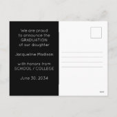 Aankondiging zwart en gouden foto-Afstuderen (Achterkant)