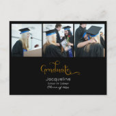 Aankondiging zwart en gouden foto-Afstuderen (Voorkant)