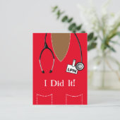 Aankondiging zwart LPN-zurenAfstuderen Briefkaart (Staand voorkant)