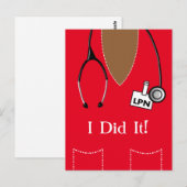 Aankondiging zwart LPN-zurenAfstuderen Briefkaart (Voorkant / Achterkant)