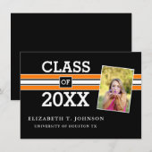 Aankondiging zwart-Oranje Afstuderen foto's (Voorkant / Achterkant)