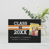 Aankondiging zwart-Oranje Afstuderen foto's (Staand voorkant)