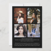 Aankondiging zwart Oranje Confetti Afstuderen (Achterkant)