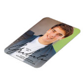 Aankondiging zwart Script Overlay Photo Afstuderen Magneet (Linkerzijde)