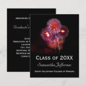 Aankondiging zwart vuurwerk Afstuderen (Voorkant / Achterkant)