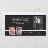 Aankondiging zwart-wit Afstuderen en uitnodiging (Voorkant)