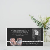 Aankondiging zwart-wit Afstuderen en uitnodiging (Staand voorkant)