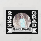 Aankondiging zwart-wit formeel Afstuderen (Voorkant / Achterkant)