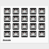 Aankondiging zwart-wit formeel Afstuderen Vierkante Sticker (Vel)