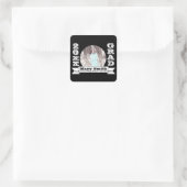 Aankondiging zwart-wit formeel Afstuderen Vierkante Sticker (Tas)