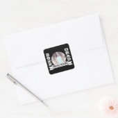 Aankondiging zwart-wit formeel Afstuderen Vierkante Sticker (Envelop)