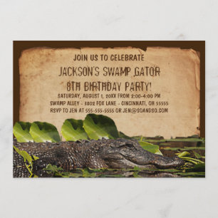 Aankondiging Zwemballigator Aangepaste verjaardag