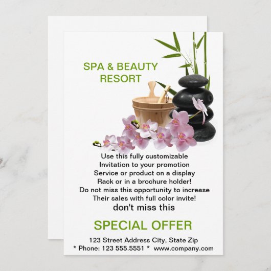 Aankondigingen aangepaste brochures SPA & Beauty R (Voorkant / Achterkant)