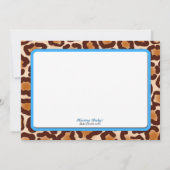 Aankondigingen blauw geboorte van leopard Print Bl (Achterkant)