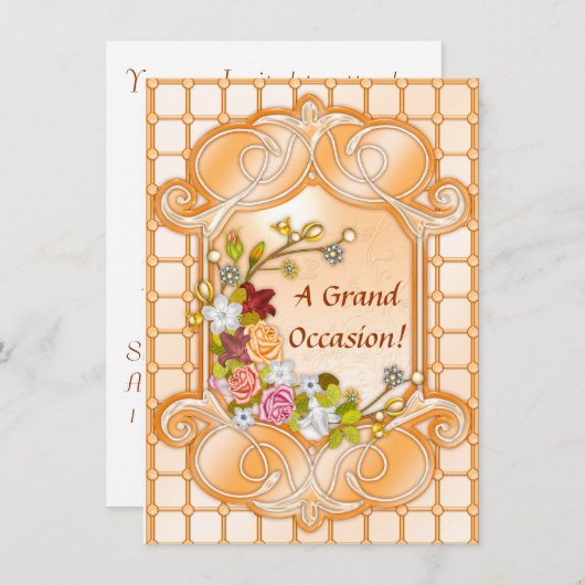 Aankondigingen Floral Birthday (Voorkant / Achterkant)