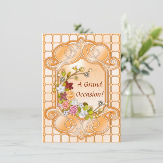 Aankondigingen Floral Birthday (Staand voorkant)