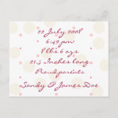 Aankondigingen geboorte meisjes foto aankondigingskaart (Achterkant)