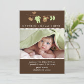 Aankondigingen groene Baby Clothesline Birth (Staand voorkant)