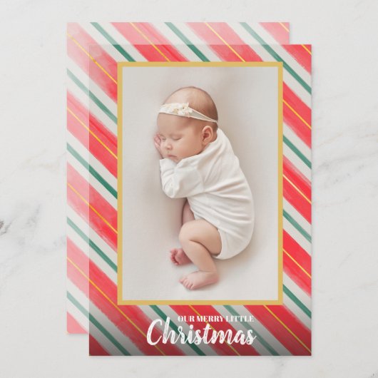 Aankondigingen kerstfoto's gestript (Voorkant / Achterkant)