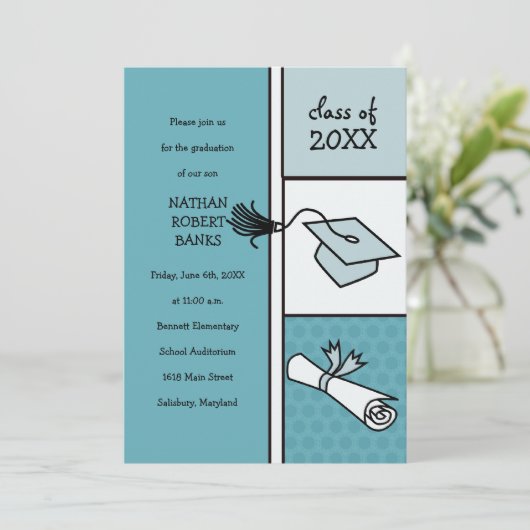 Aankondigingen Kinder opleiding (voor een jongen) (Staand voorkant)