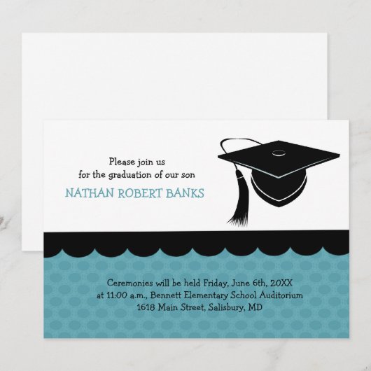 Aankondigingen Kinder opleiding (voor een jongen) (Voorkant / Achterkant)