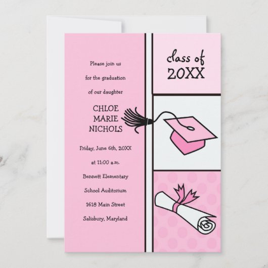 Aankondigingen Kinder opleiding (voor een meisje) (Voorkant)