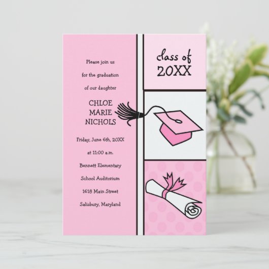 Aankondigingen Kinder opleiding (voor een meisje) (Staand voorkant)