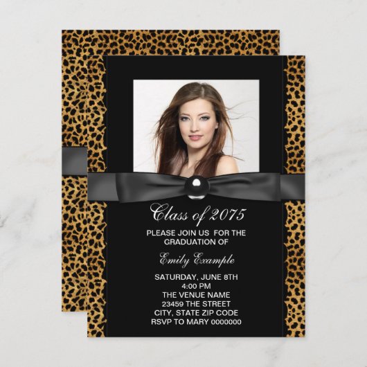 Aankondigingen Leopard Photo Graduation (Voorkant / Achterkant)