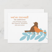 Aankondigingen nieuw adres herfst vogels aankondigingskaart (Voorkant / Achterkant)