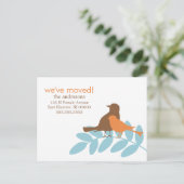 Aankondigingen nieuw adres herfst vogels aankondigingskaart (Staand voorkant)