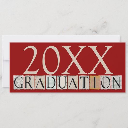 Aankondigingen/Persuitnodigingen afstuderen {Rood} Kaart (Voorkant)