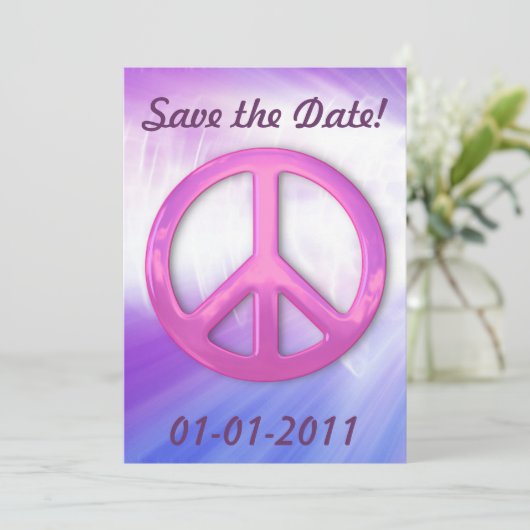 Aankondigingen  roze vredesbord (Staand voorkant)