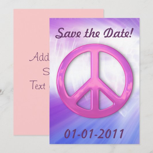 Aankondigingen  roze vredesbord (Voorkant / Achterkant)