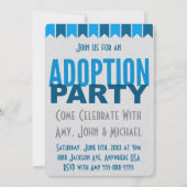 Aankondigingen van adoptiepartij blauwe moderne ad (Voorkant)