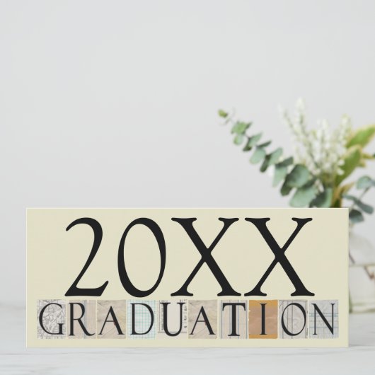 Aankondigingen van afstuderen/partijuitnodigingen (Staand voorkant)