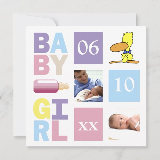 Aankondigingen van Baby Girl (Voorkant)