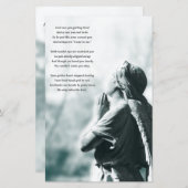 aankondigingen van begrafenisdienst van engelgebed (Voorkant / Achterkant)